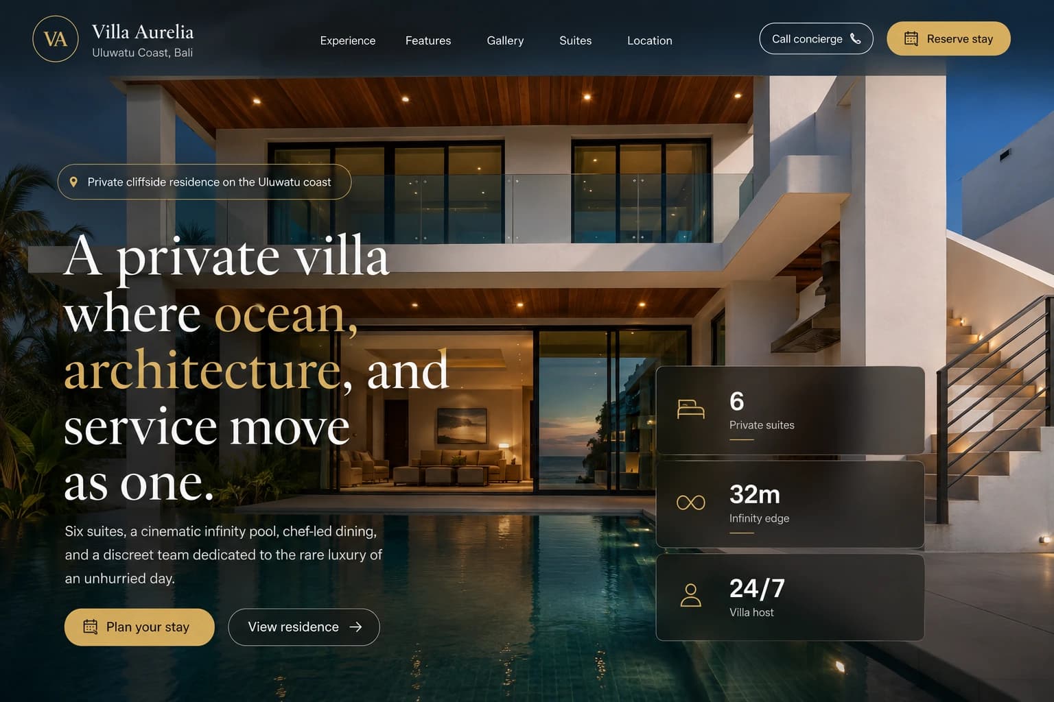 Villa Aurelia website project by APEX WEB Studio